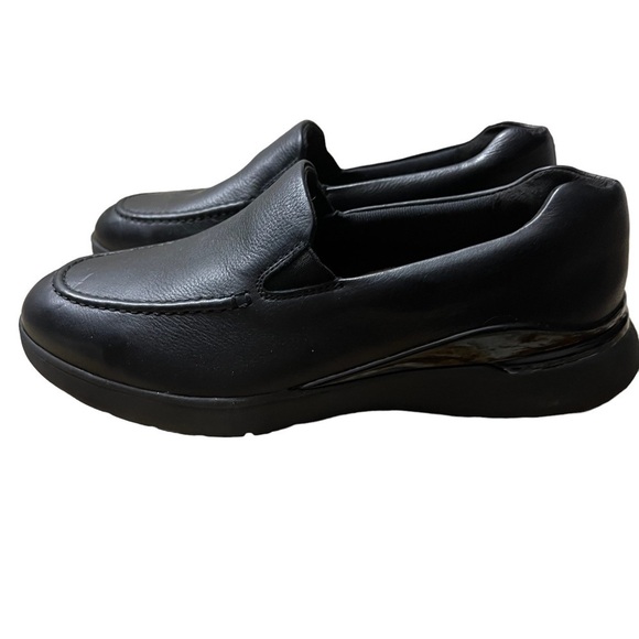 Rockport Work Black Platform Loafers Slip On Comfort Leather Shoes Size 7 - Picture 1 of 5
